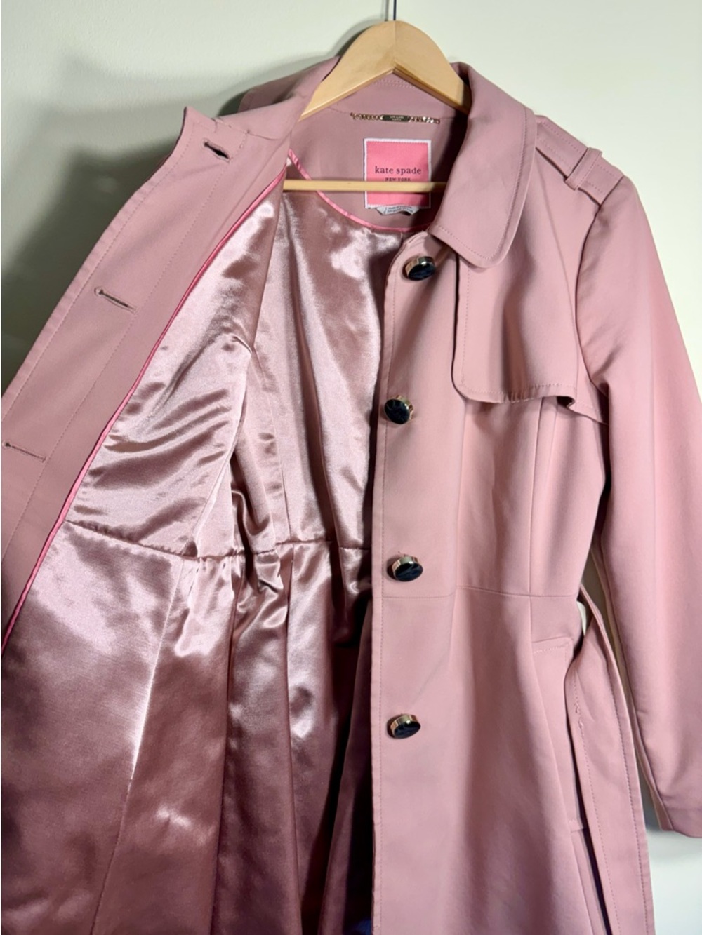 kate spade Dusty Rose Trench Coat with Belt - Picture 5 of 5